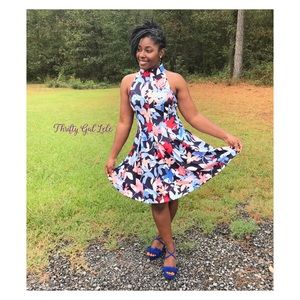 Vince Camuto Halter Spring Scuba Dress